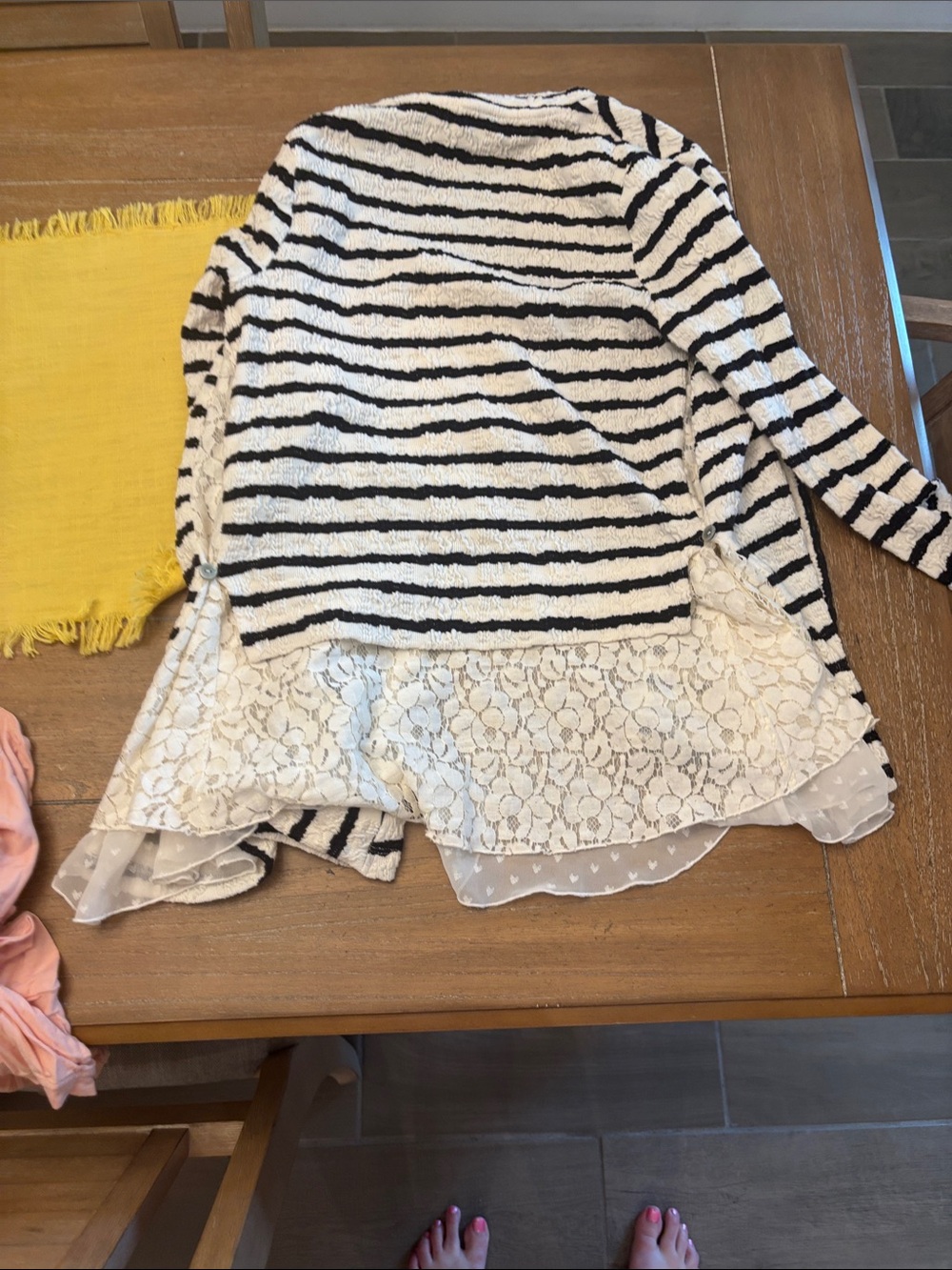 Anthropologie lace bottom cardigan-size small